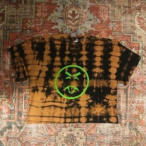 Mr. Yuk bleach tie dyed crop top